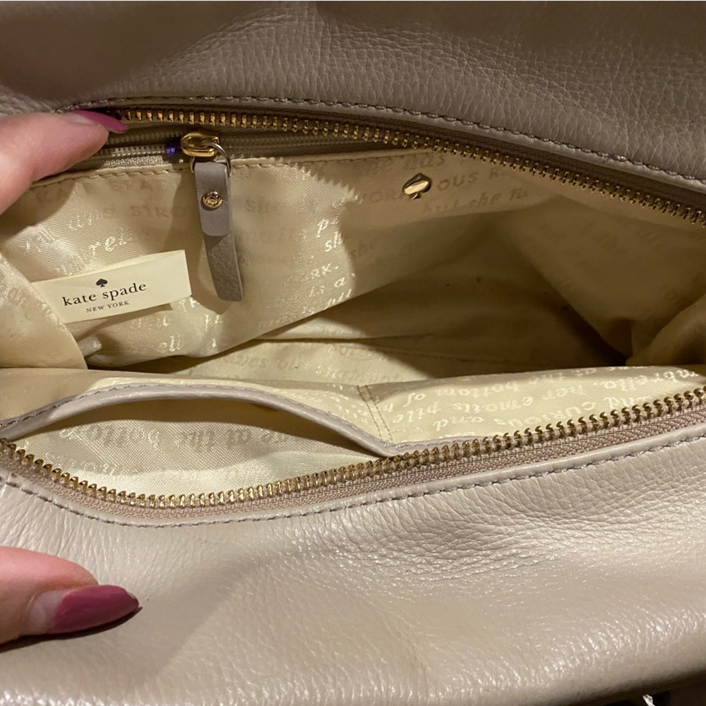 Kate Spade Ashton Renny Drive Clocktower Beige Leather Handbag - Picture 5 of 14